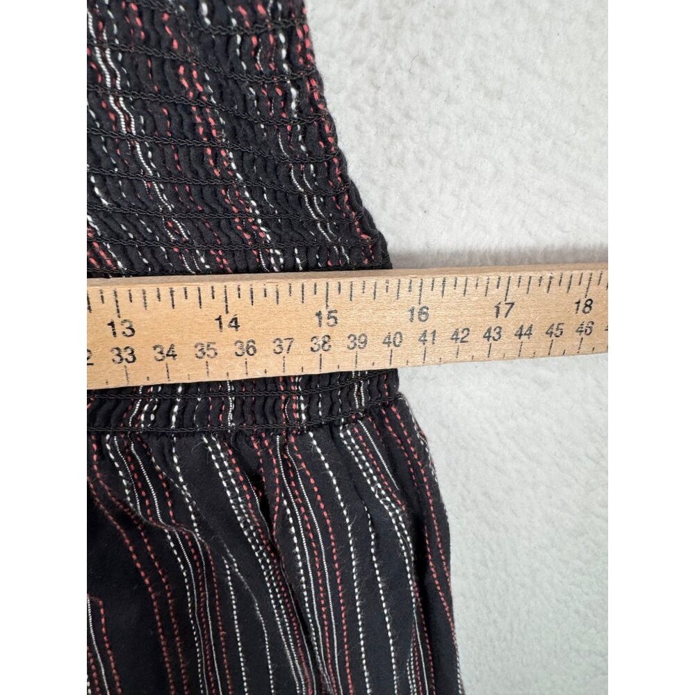 Hatch Jojo Smocked‎ Jumpsuit striped bow tie 90s beach boho sz 2 - Picture 7 of 9